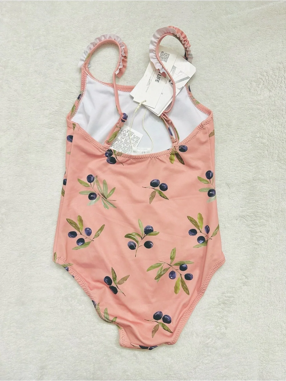 Zara New Girls Cute Swimsuit Size 6-7 Years Dusty Pink Color